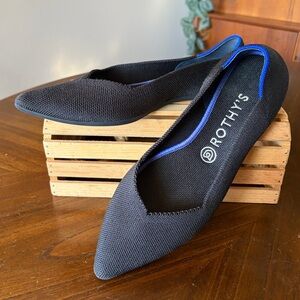 Rothy's The Point Black Pointed Toe Flats Women’s 9.5